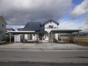 松本市駐車場土間コンクリートピンコロ石目地